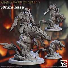 Delani Dragonling Rider: Sculpt C (Dwarven Dragonrider Cavalry Unit)