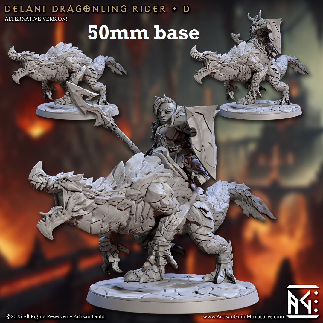 Delani Dragonling Rider: Sculpt D (Dwarven Dragonrider Cavalry Unit) Main image