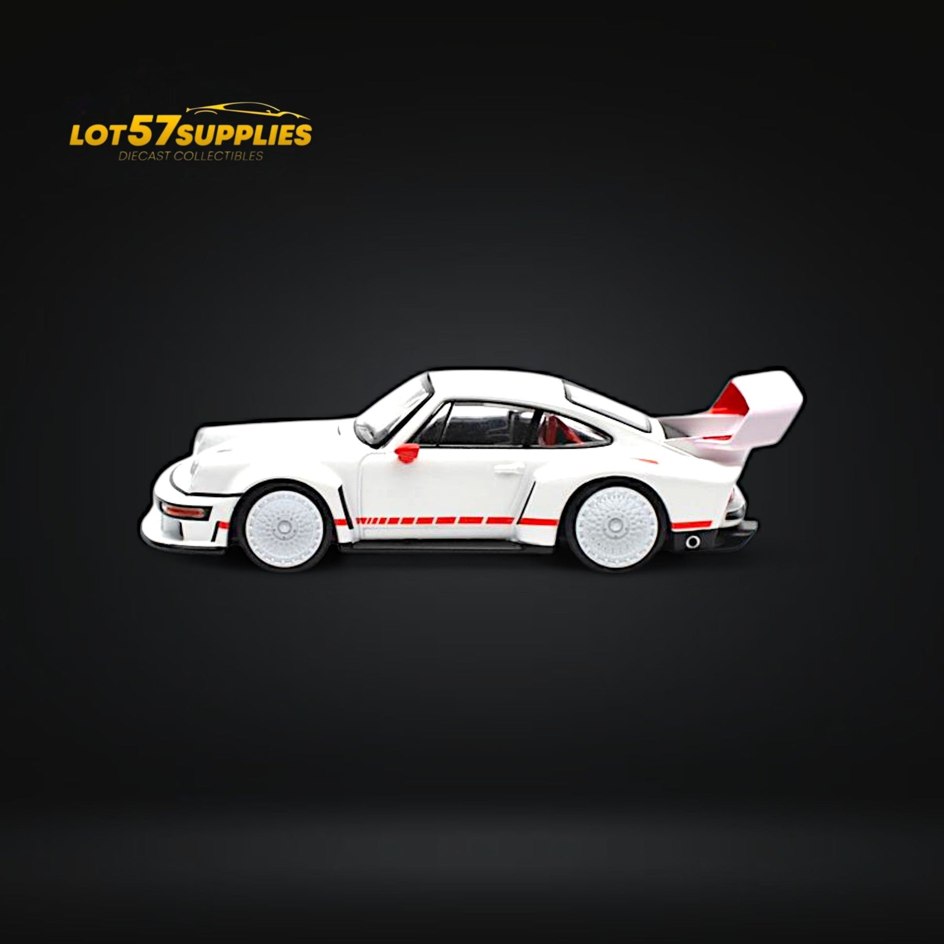 (Pre-Order) Pop Race Porsche Singer DLS Turbo White 1:64