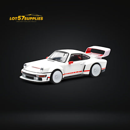 (Pre-Order) Pop Race Porsche Singer DLS Turbo White 1:64
