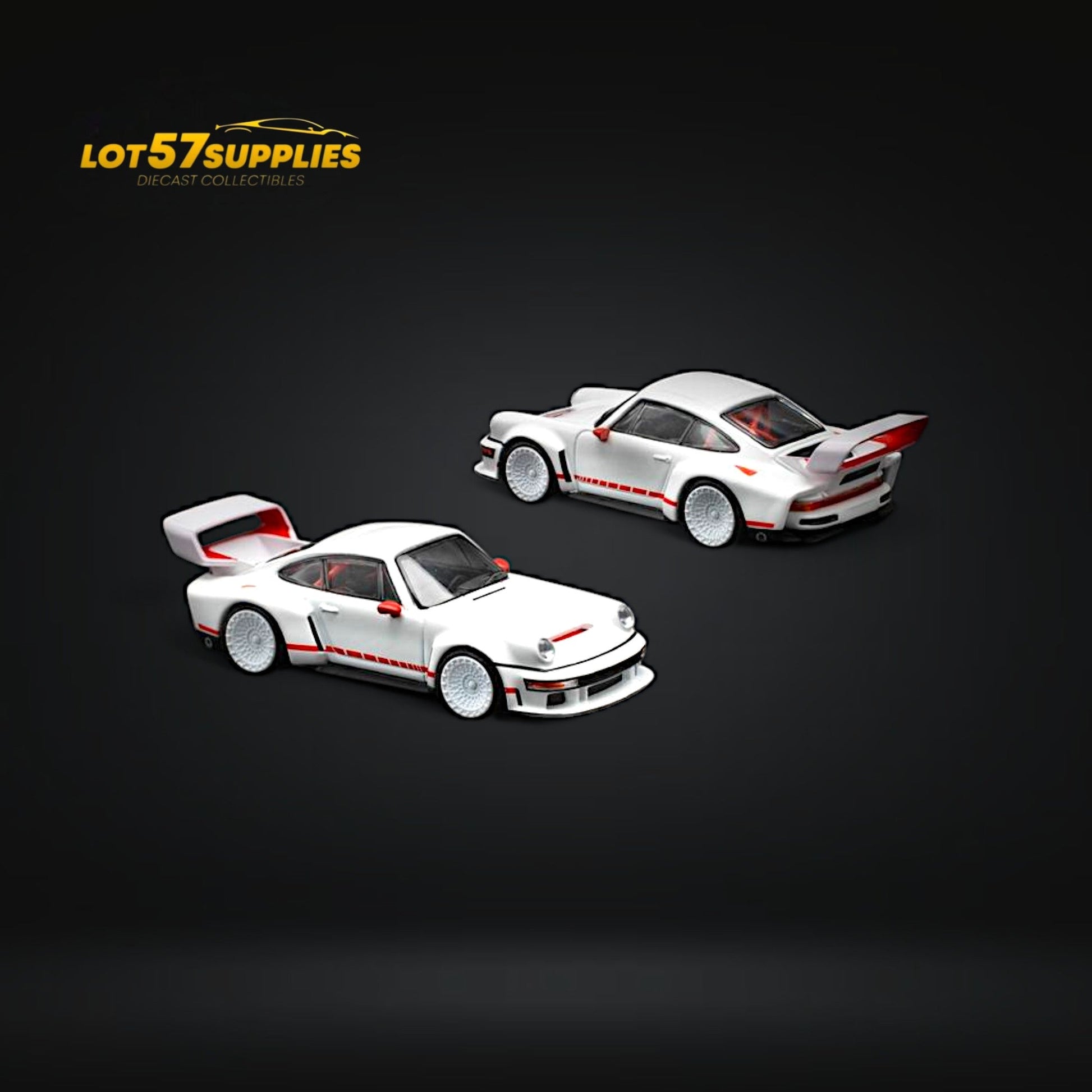 (Pre-Order) Pop Race Porsche Singer DLS Turbo White 1:64