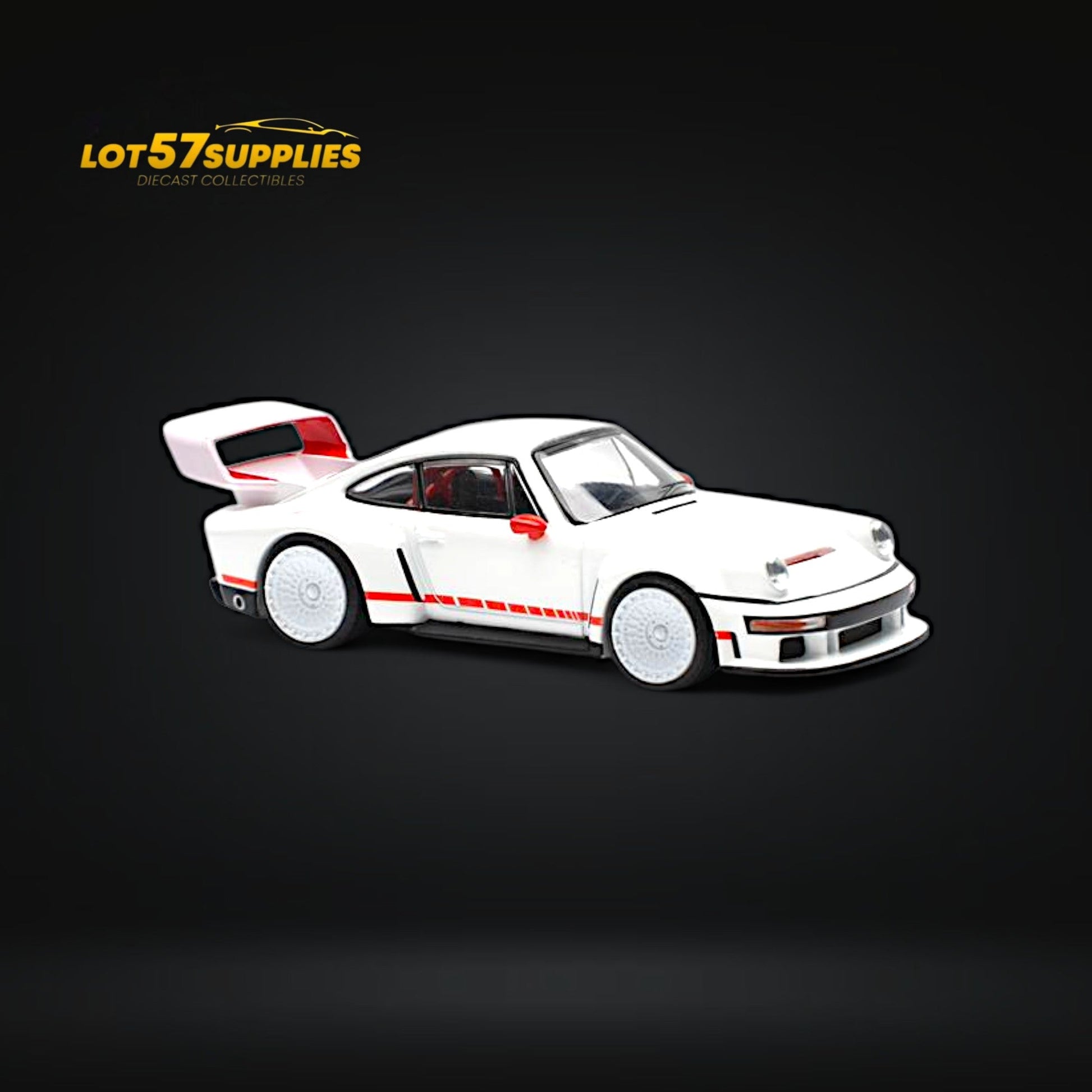 (Pre-Order) Pop Race Porsche Singer DLS Turbo White 1:64