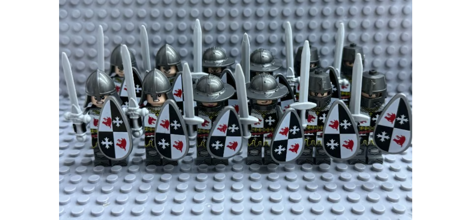 12-Piece Medieval Grey Soldier Army Set Main image