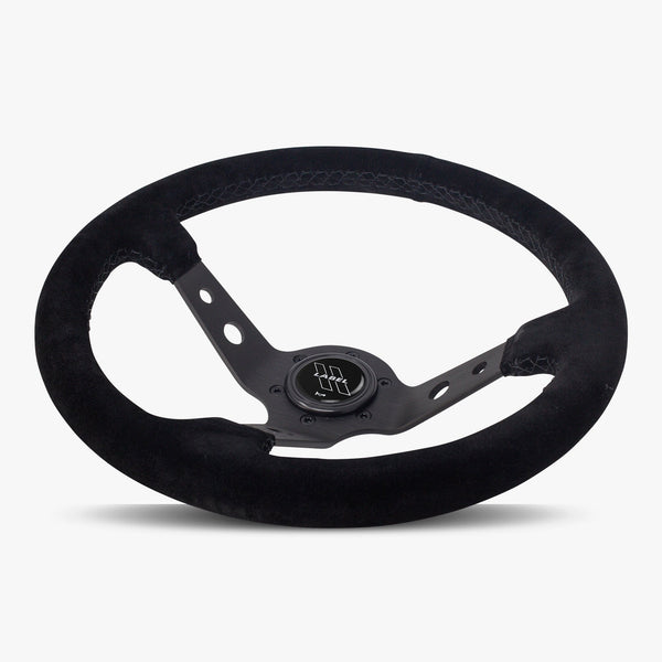 The Daytona | Black Alcantara Suede | Black Spoke | Black Stitch