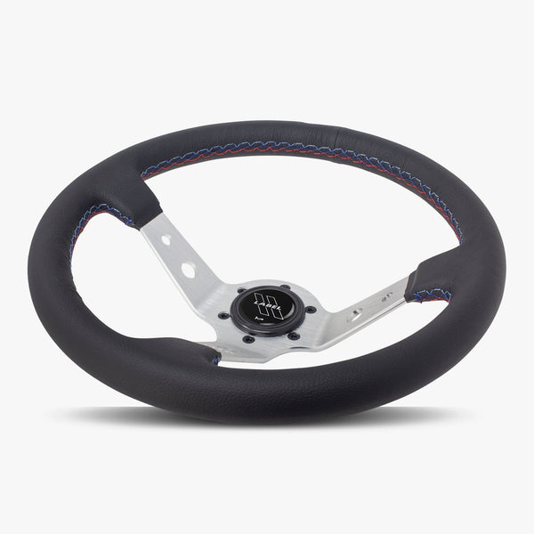 The Daytona | Black Leather | Silver Spoke | Bavarian Stitch