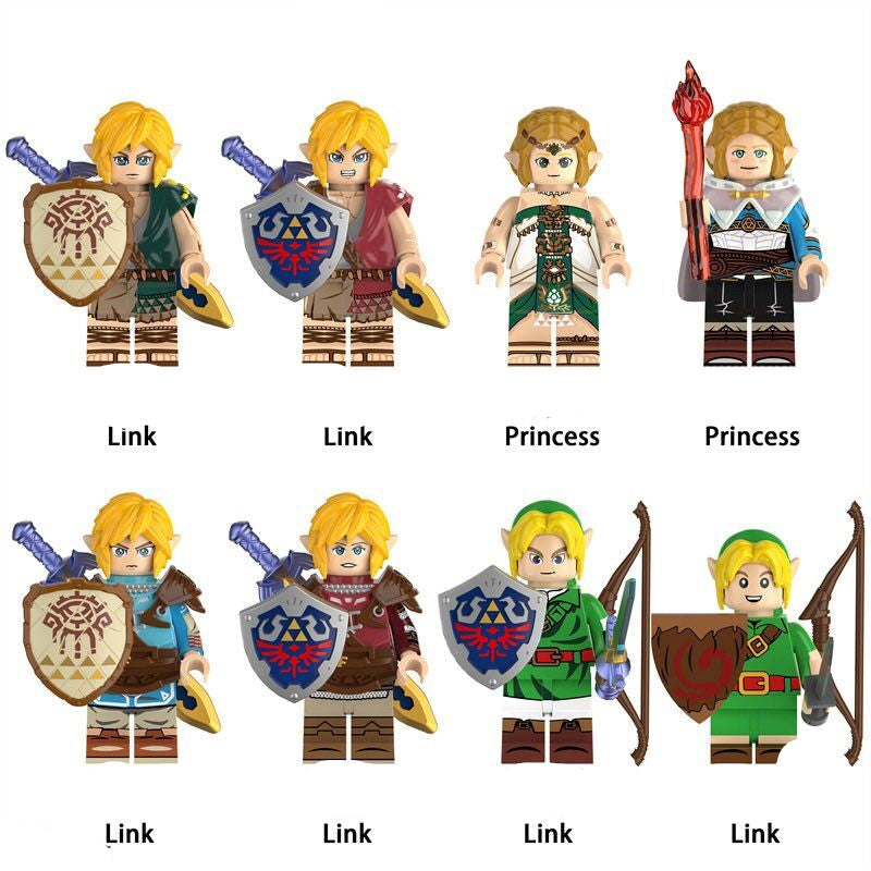 Link and Princess Zelda Minifigure 8-Pack – Legend Fantasy Adventure Main image