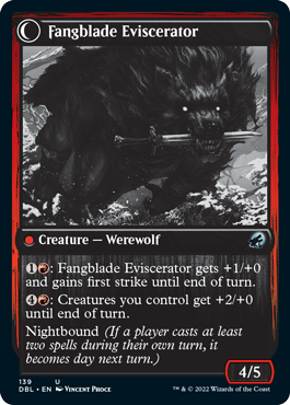 Fangblade Brigand // Fangblade Eviscerator (DBL-139) - Innistrad: Double Feature: (Double Faced Transform)