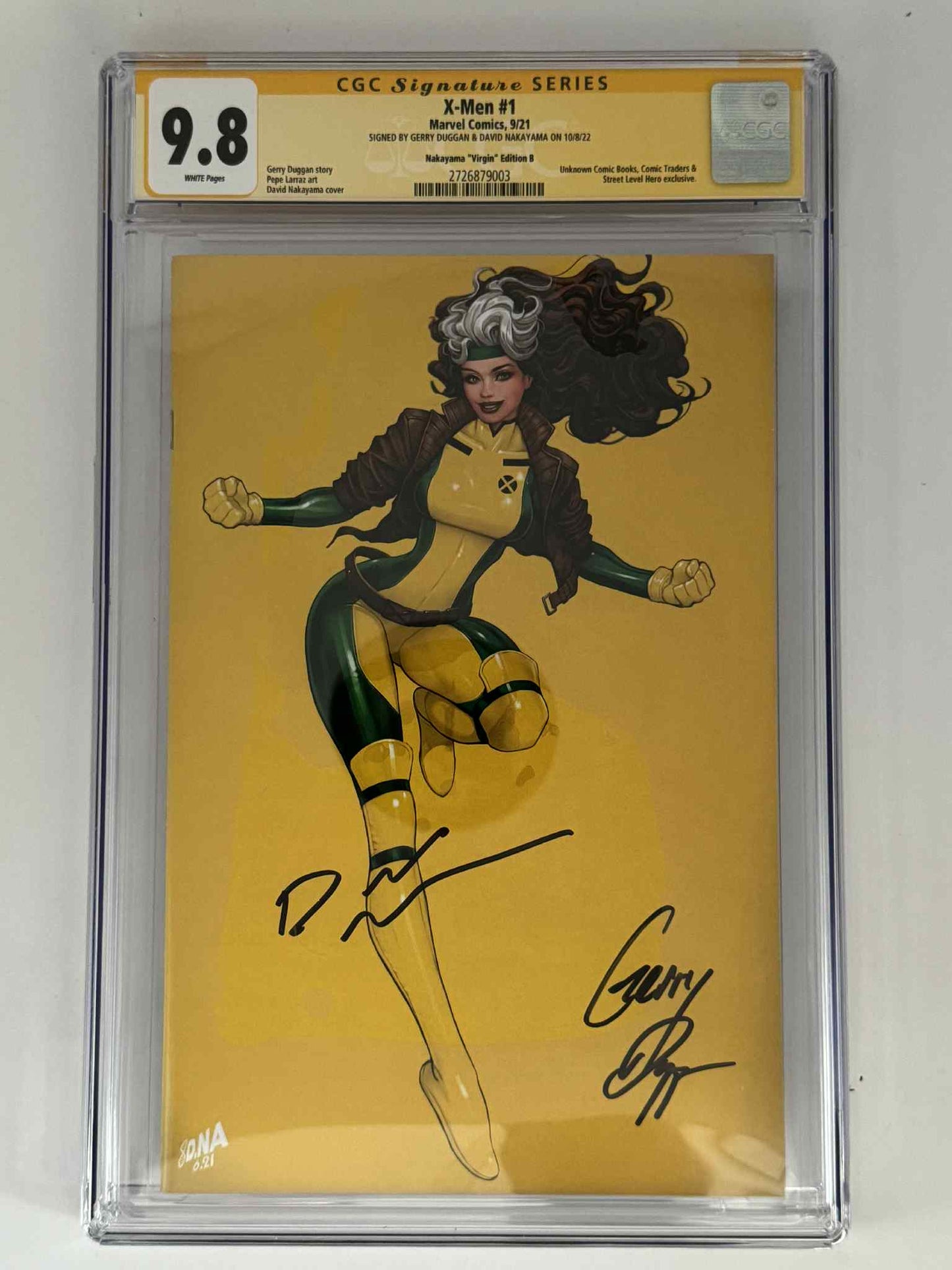 [Double Signed by David Nakayama | Gerry Duggan] X-Men #1 CGC 9.8 Yellow Label Exclusive Yellow Virgin Color Bleed Var