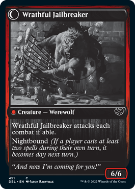 Weary Prisoner // Wrathful Jailbreaker (DBL-451) - Innistrad: Double Feature: (Double Faced Transform)