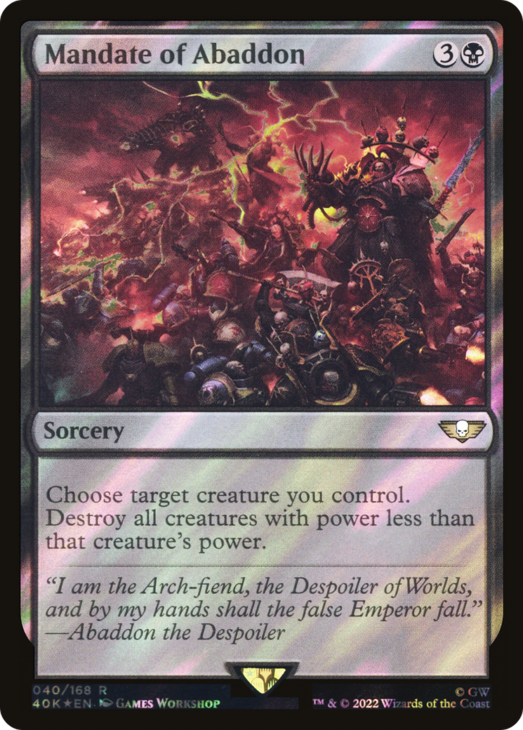 Mandate of Abaddon (40K-40★) - Warhammer 40,000 Commander Foil