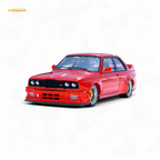 DCM BMW M3 E30 in Red - Gold Wheels 1:64
