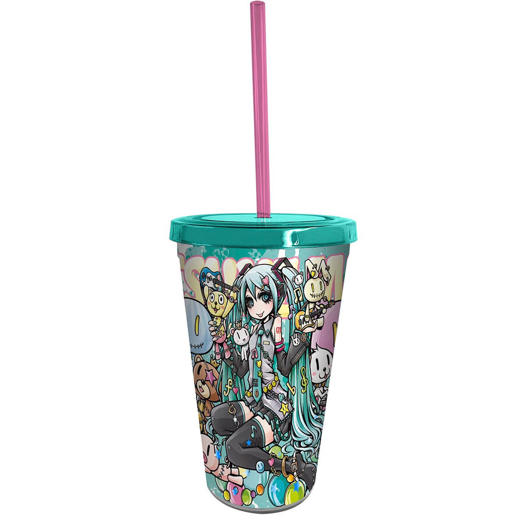 Vocaloid Hatsune Miku Band 16 oz Plastic Tumbler - Collectors World Toys
