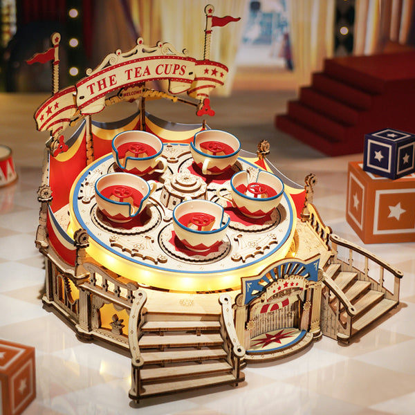 ROKR - Tilt-A-Whirl DIY Music Box 3D Wooden Puzzle EA04