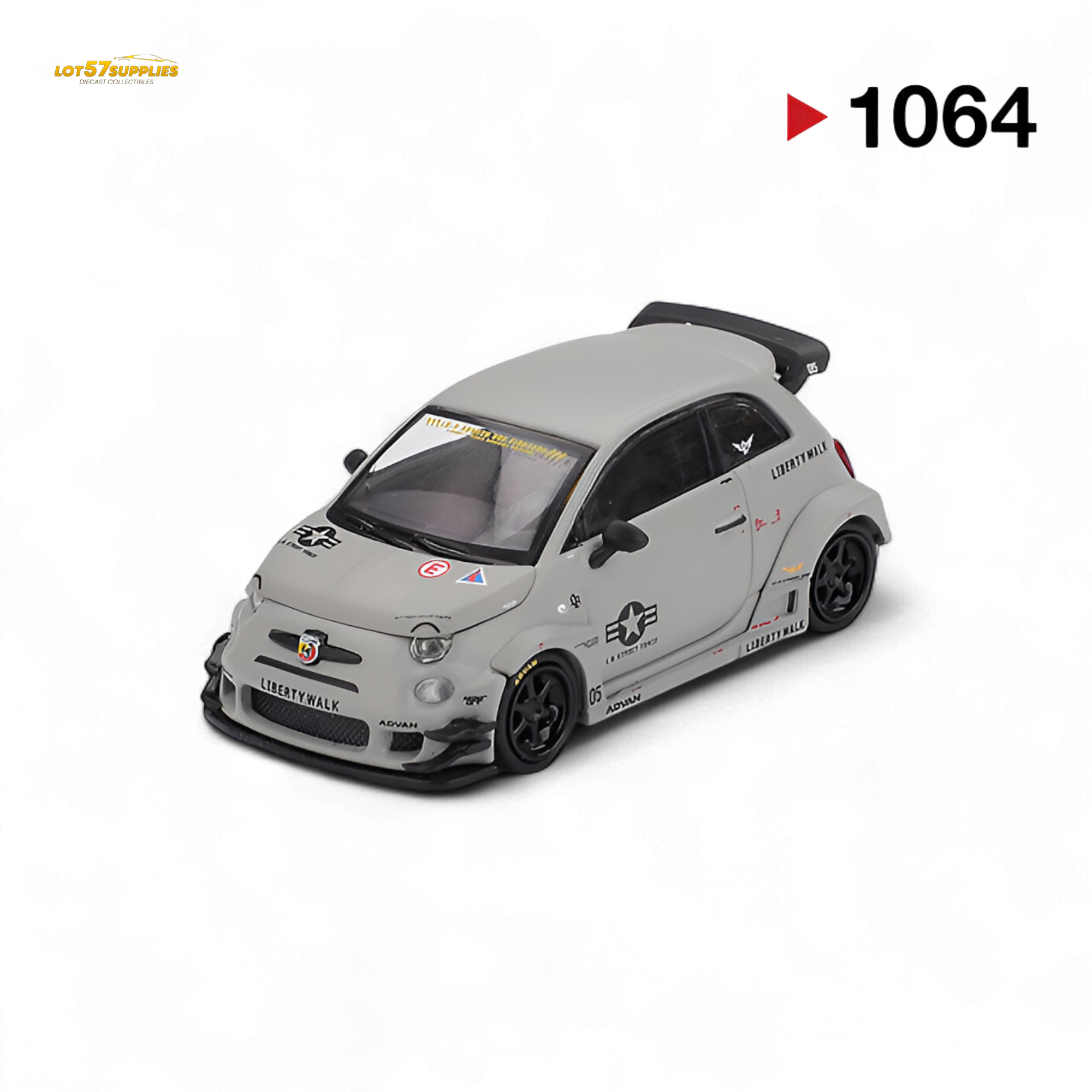Mini-GT Abarth 595 LB-WORKS x Abas Works Grey MGT00995 1:64