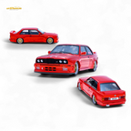 DCM BMW M3 E30 in Red - Gold Wheels 1:64