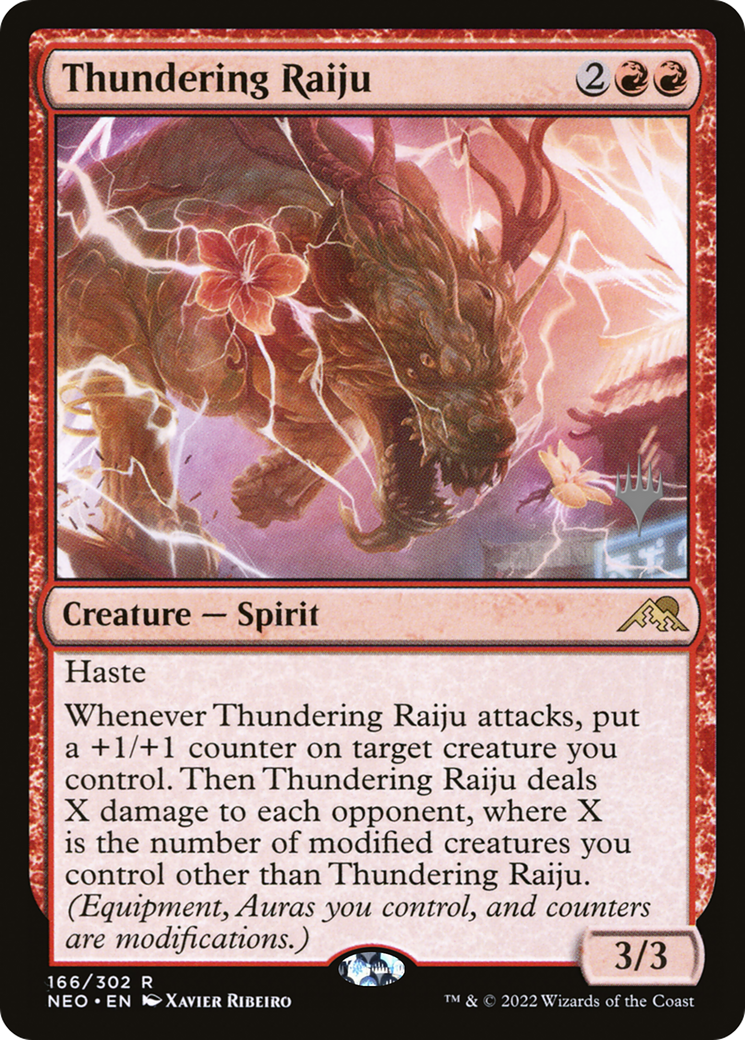 Thundering Raiju (PPNEO-166P) - Kamigawa: Neon Dynasty Promos