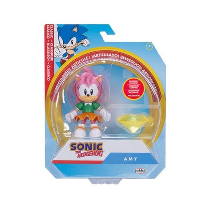 Sonic the Hedgehog 4" Action Figure - Select Figure(s) Classic Amy with Yellow Chaos Emerald