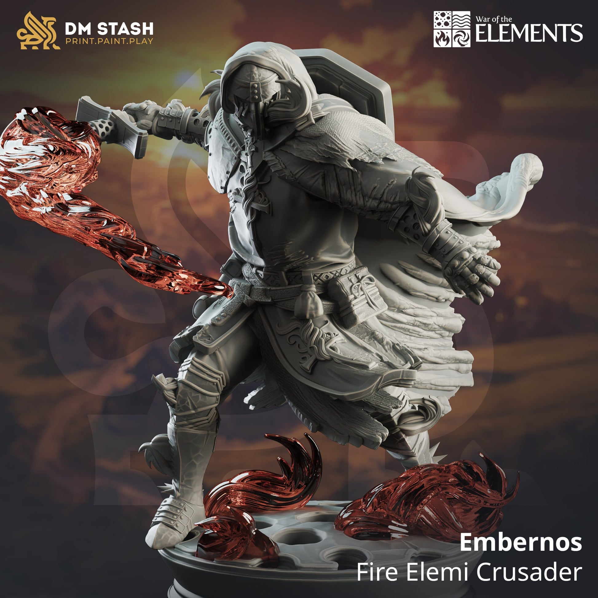 Embernos, Fire Elemi Crusader (Male Half-Elf Mage)