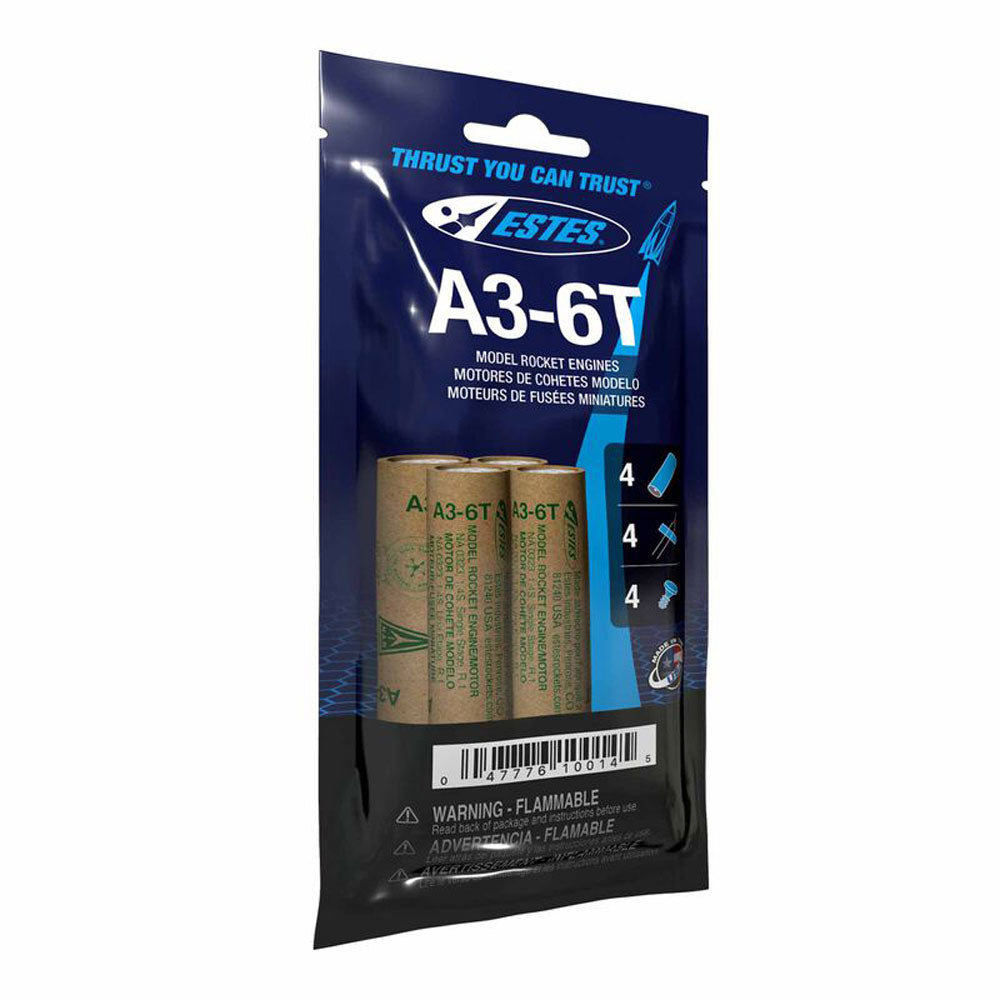A3-6T Model Rocket Engines, (4pk)