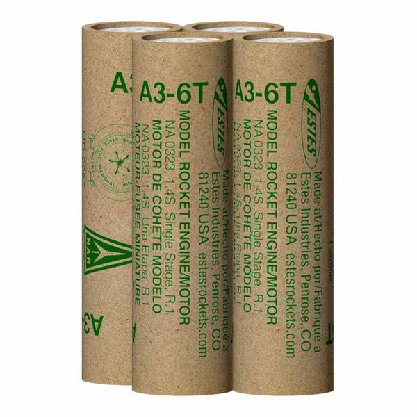 A3-6T Model Rocket Engines, (4pk)