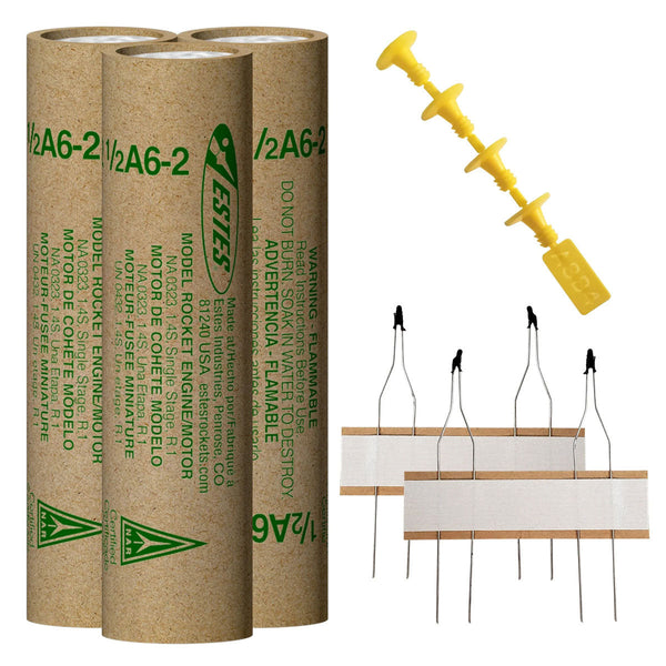 Estes Rockets - 1/2A6-2 Model Rocket Engines, (3pk)