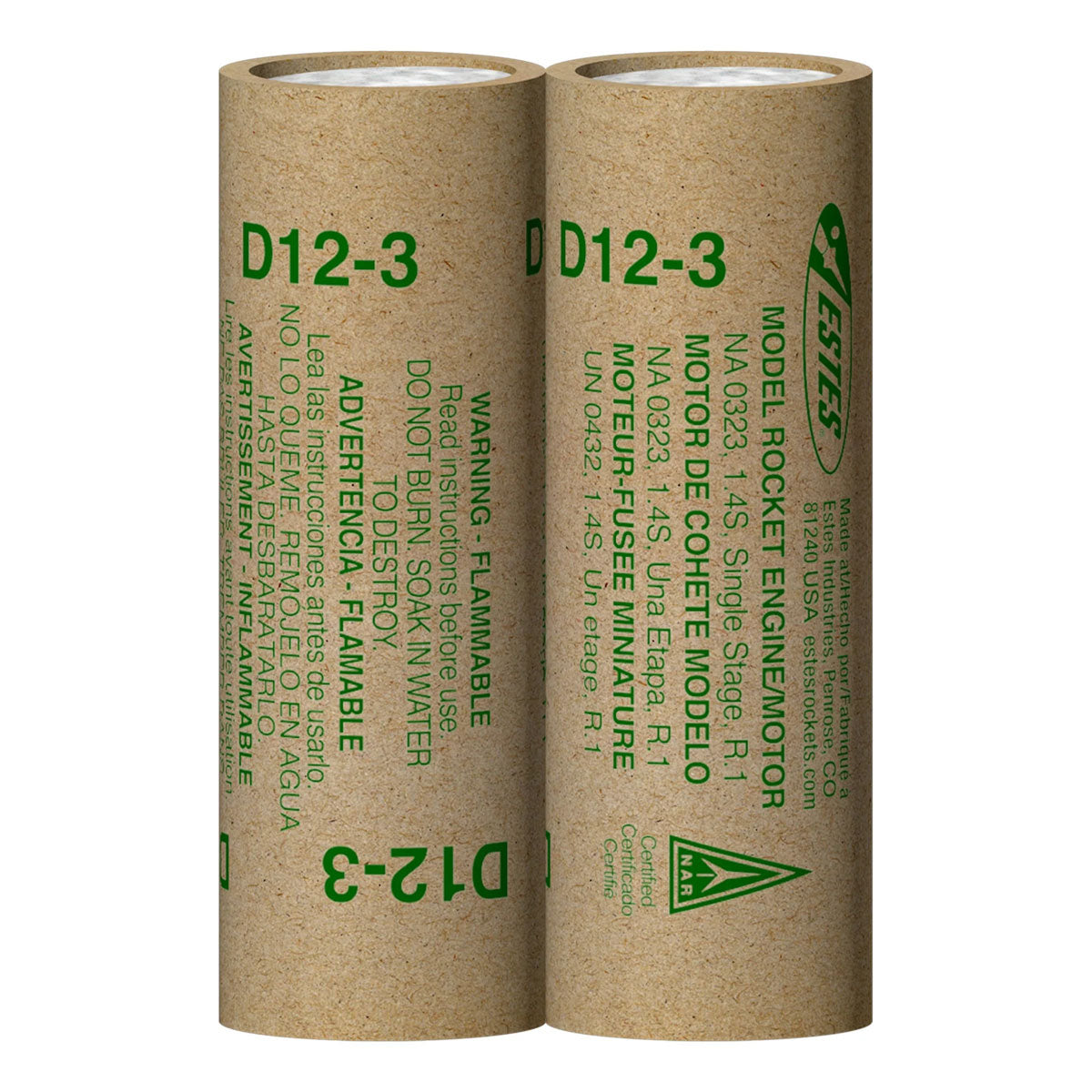 D12-3 Model Rocket Engines (2pk)