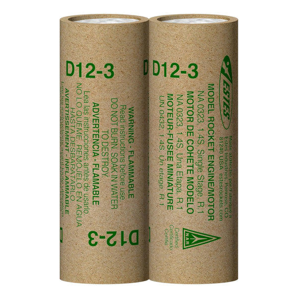 D12-3 Model Rocket Engines (2pk)