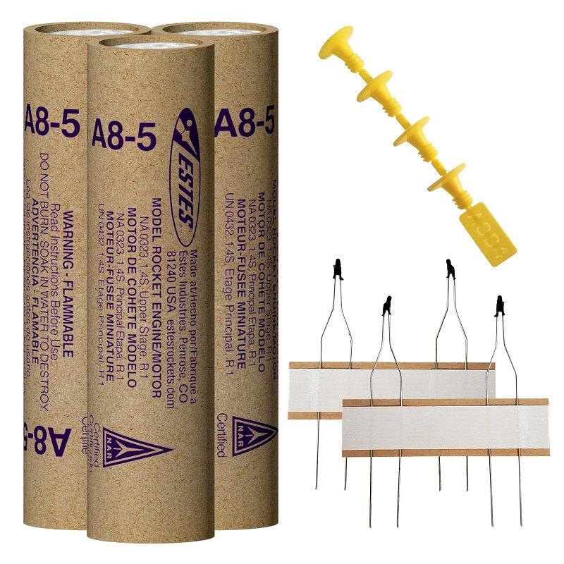Estes Rockets - A8-5 Model Rocket Engines, (3pk)