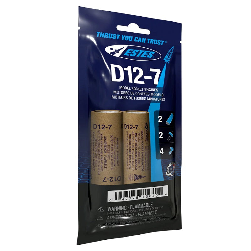 Estes Rockets - D12-7 Model Rocket Engines, (2pk)