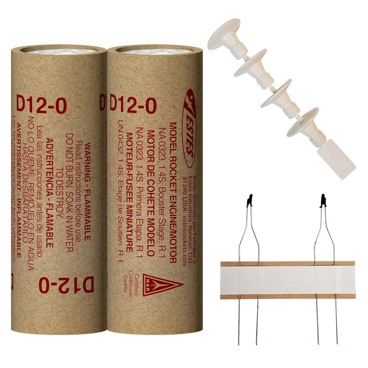 Estes Rockets - D12-0 Model Rocket Engines, (2pk)