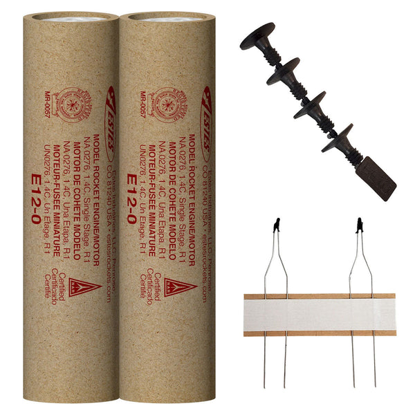 E12-0 Model Rocket Engines, (2pk)