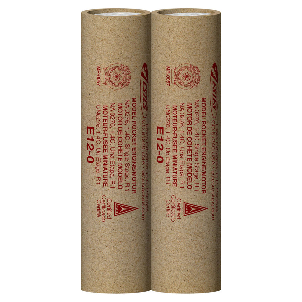 E12-0 Model Rocket Engines, (2pk)