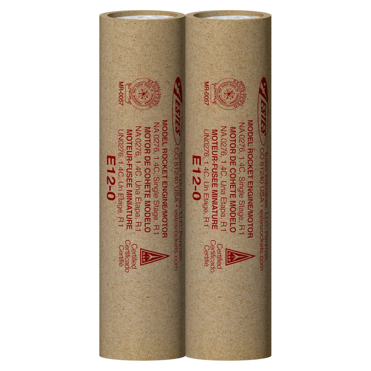 E12-0 Model Rocket Engines, (2pk)