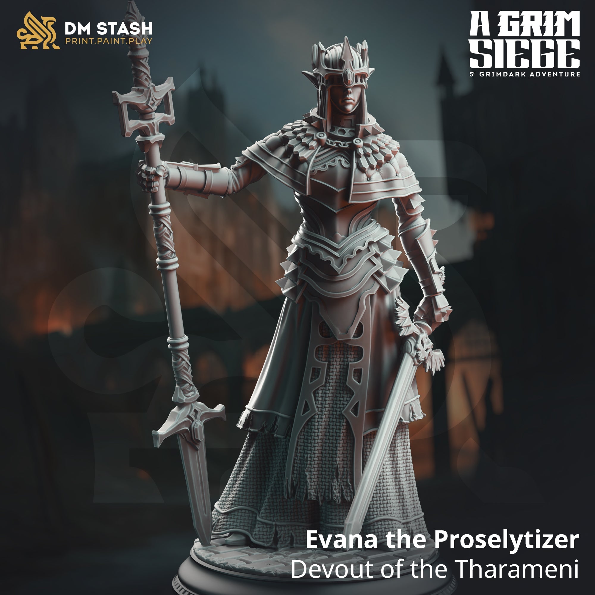 Evana the Proselytizer, Devout of the Tharameni (Female Elf Battlemage) Main image