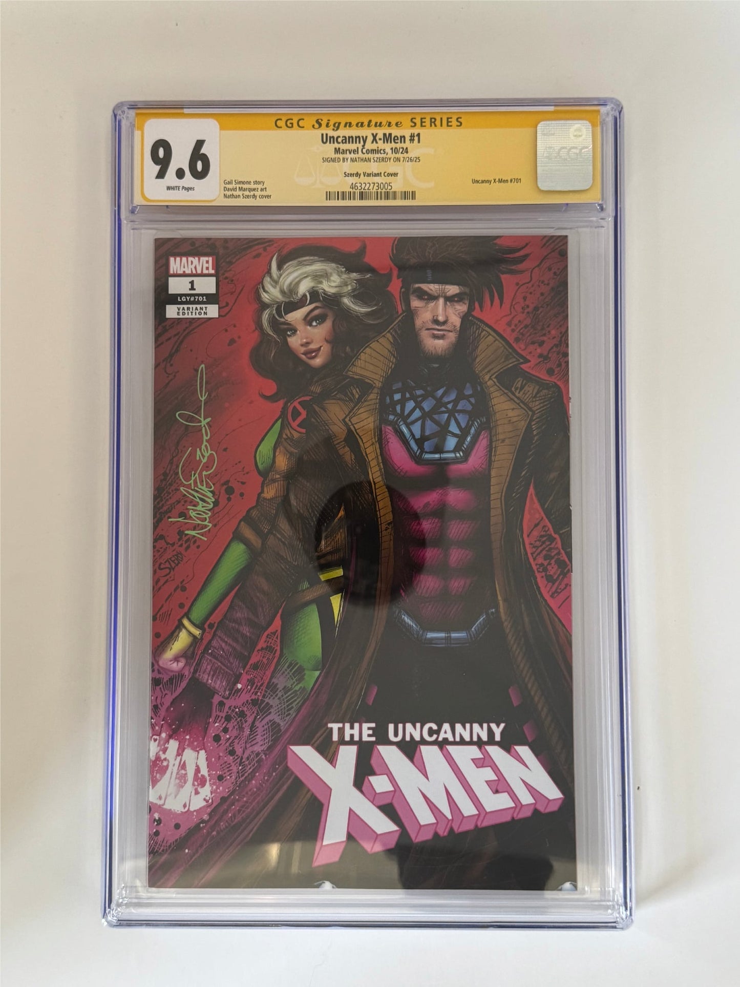 [Signed by Nathan Szerdy] Uncanny X-men #1 CGC 9.6 Yellow Label Szerdy Exclusive Var