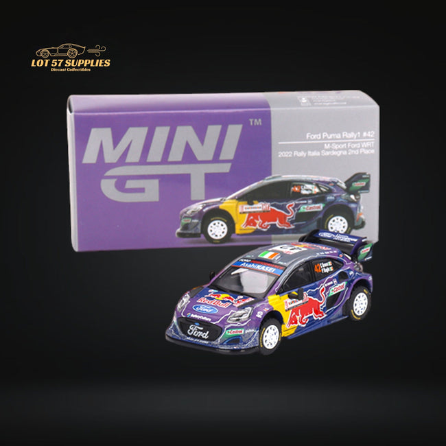 Mini-GT Ford Puma Rally1 #42 M-Sport Ford WRT 2022 #627 1:64 MGT00627 - Collectors World Toys Hover Image