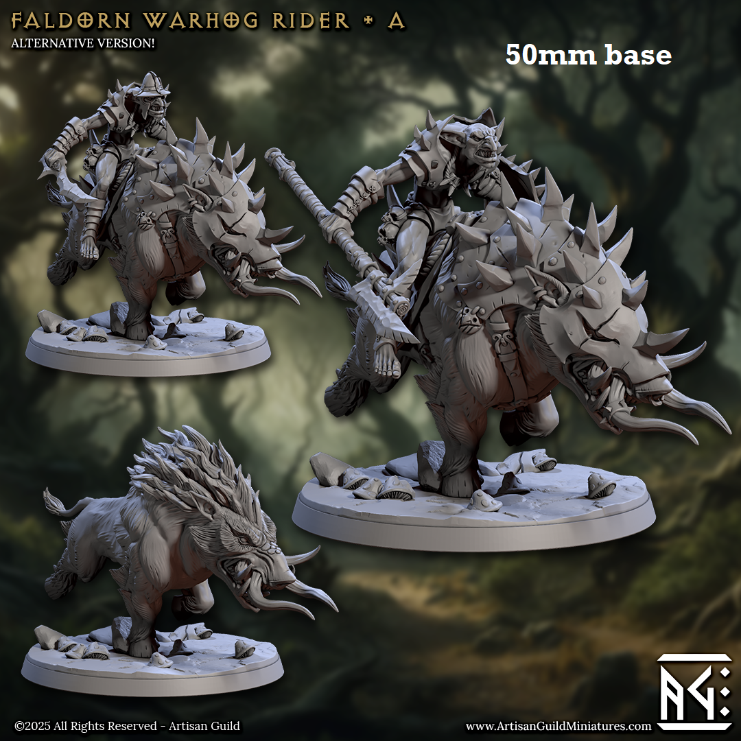 Faldorn Warhog Rider: Sculpt A (Hobgoblin Boar Calvary) Main image