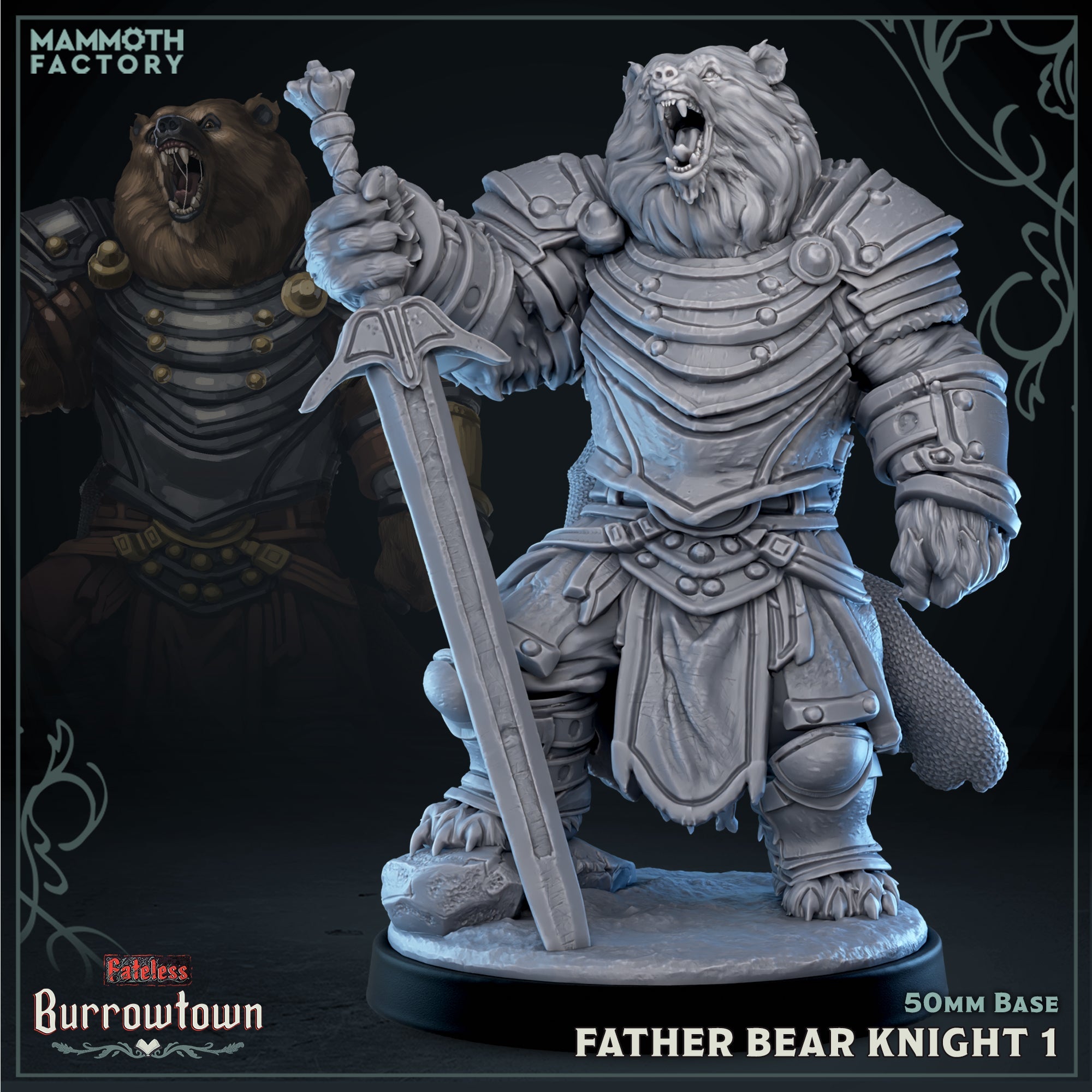 Father Bear Knight (Male Bearfolk Soldier) Main image