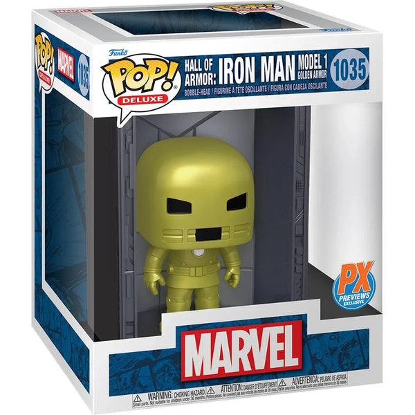 Funko Pop! Marvel Iron Man Hall of Armor Iron Man Model 1 Deluxe - Previews Exclusive