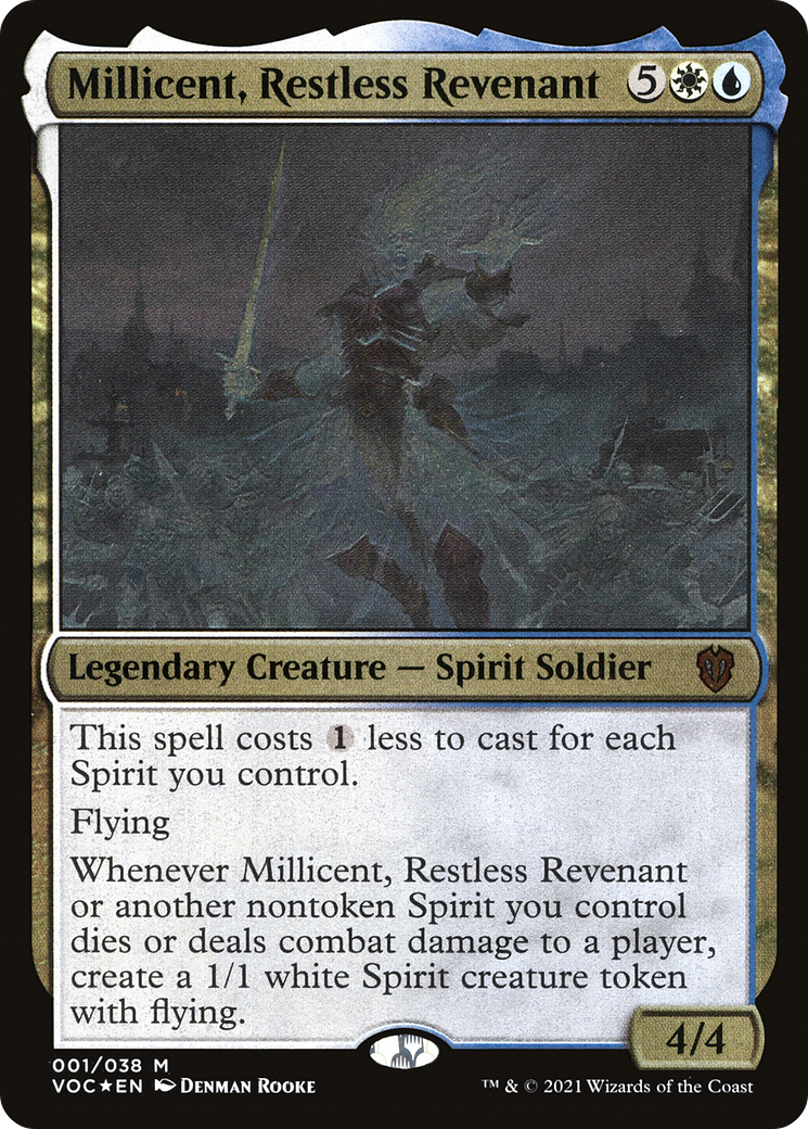 Millicent, Restless Revenant (VOC-001) - Crimson Vow Commander Display Commanders Etched Foil