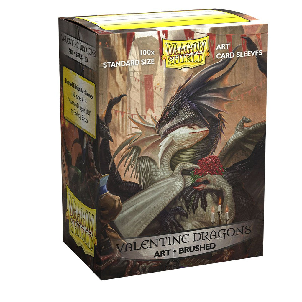 Dragon Shield: Standard 100ct Brushed Art Sleeves - Valentine Dragons (2021)