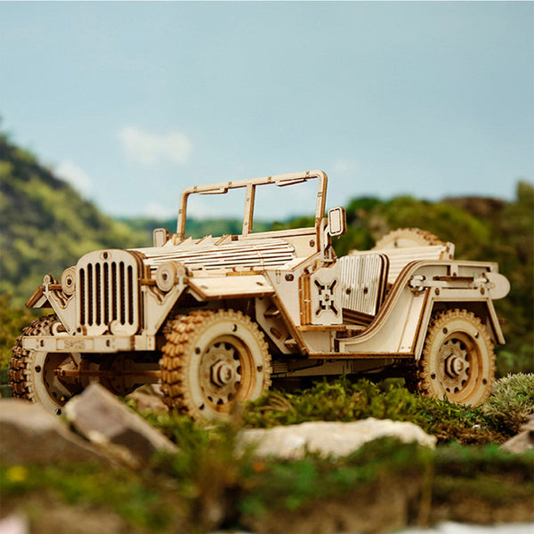 Robotime - Scale Model Vehicles; Army 4x4 Field Car