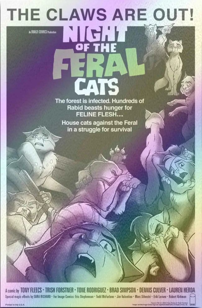 FERAL #1 ("NIGHT OF THE LIVING DEAD" EXCLUSIVE C2E2 2024 FOIL VARIANT) COMIC BOOK ~ Image Comics Hover Image
