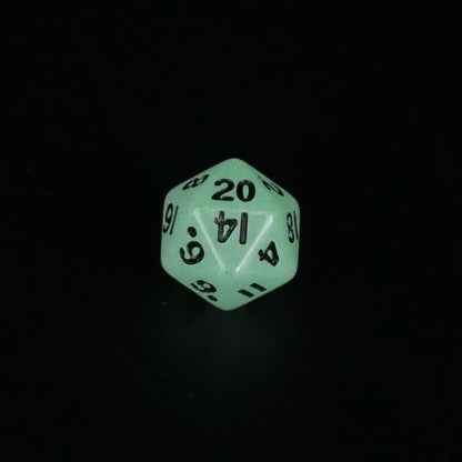 Fey Lights - Glowing - 7 Piece DnD Dice Set | Mini Acrylic RPG Gaming Dice