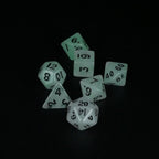 Fey Lights - Glowing - 7 Piece DnD Dice Set | Mini Acrylic RPG Gaming Dice - Collectors World Toys