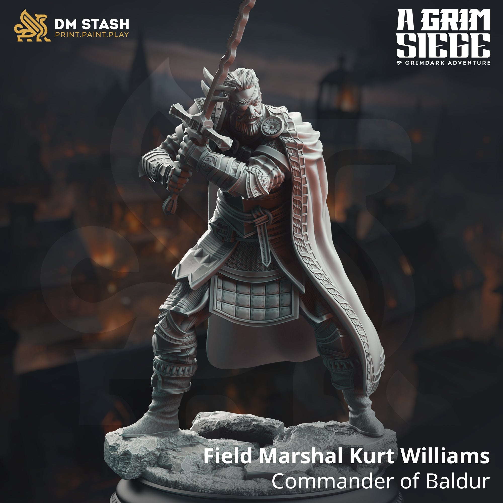 Field Marshal Kurt Williams, Commander of Baldur (Male Human Fighter) -