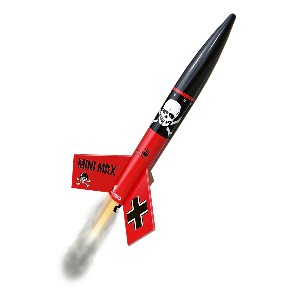 ESTES Mini Der Red Max™ Launch Set Rocket-Building Kit, Intermediate Mini Flying-Rocket-Model Kit for Ages 10+