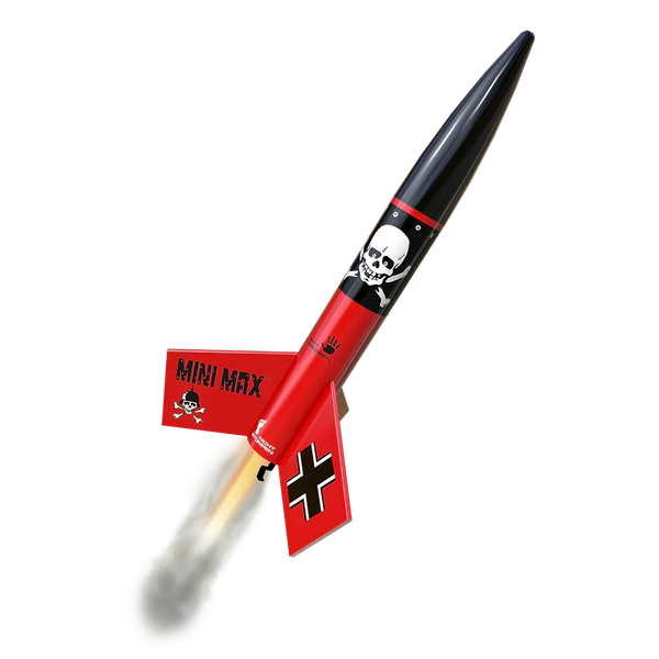 Estes Rockets - Mini Der Red Max™ Launch Set Rocket-Building Kit, Intermediate Mini Flying-Rocket-Model Kit for Ages 10+