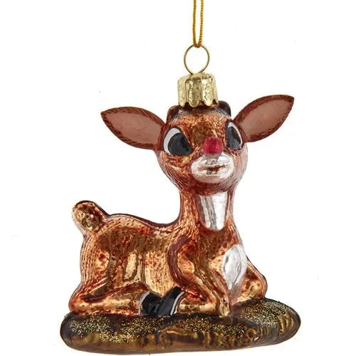 Rudolph the Red-Nosed Reindeer Baby 3-Inch Glass Ornament Main image