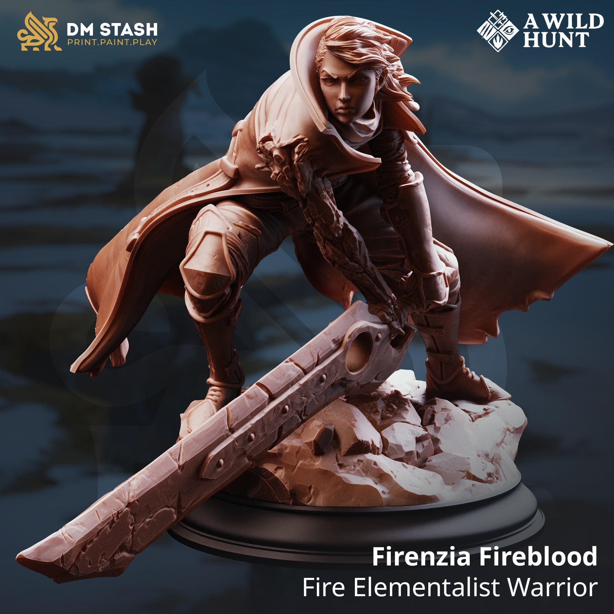 Firenzia Fireblood, Fire Elementalist Warrior (Female Half-Elf Battlemage) Main image